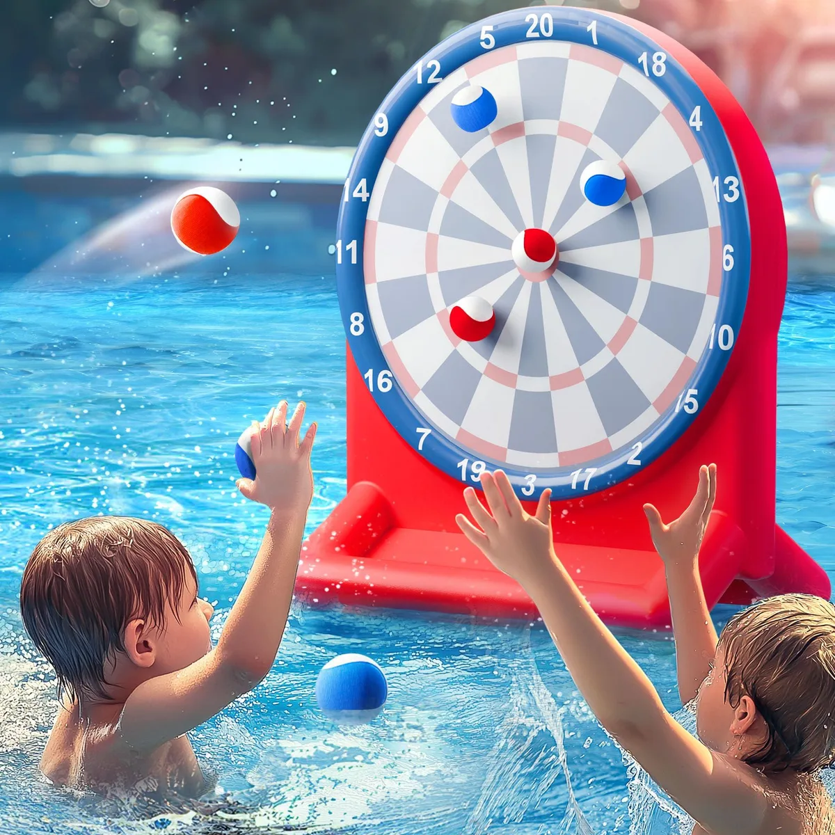  Funscape 2202-B Inflatable Dart Board Game 29.5x29.5x35 in 10 Balls Red — product photo