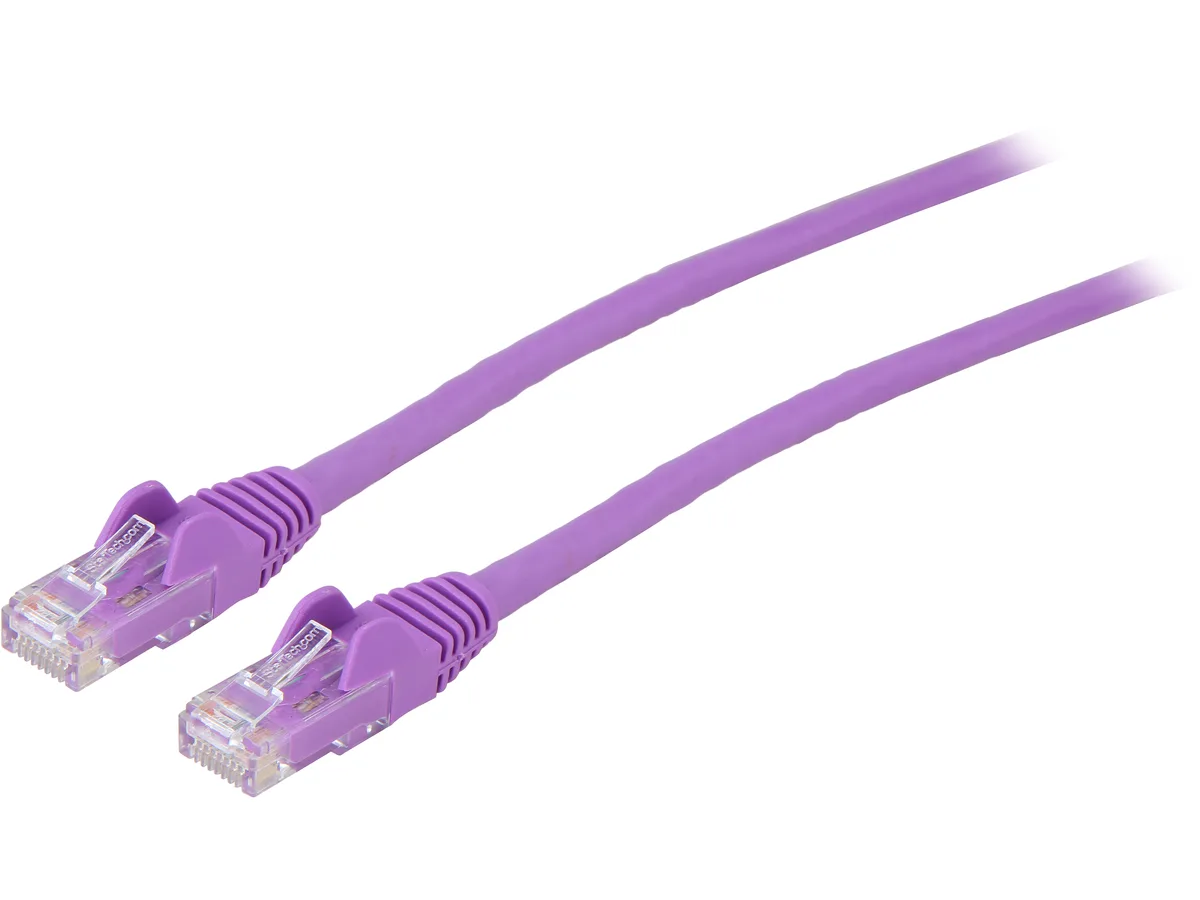 A six-foot purple Cat6 patch cable with snagless gold-plated RJ45 connectors and a PVC jacket