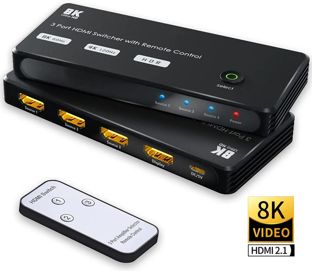 LUOM LUOM TJ-A113 3-in-1-out 8K HDMI 2.1 video switch — product photo