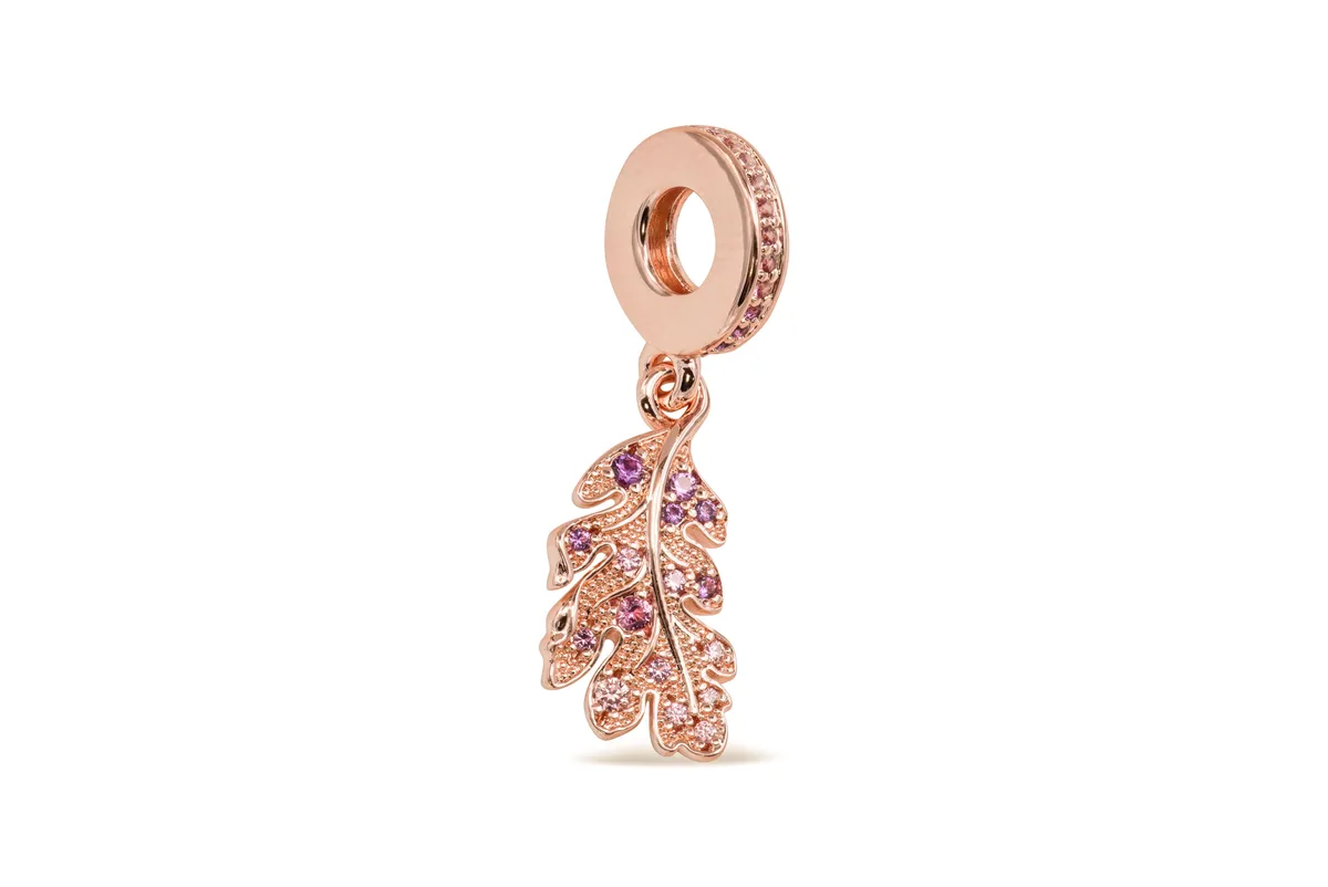 PANDORA PANDORA Oak Leaf Dangle Charm 14k rose gold-plated — product photo
