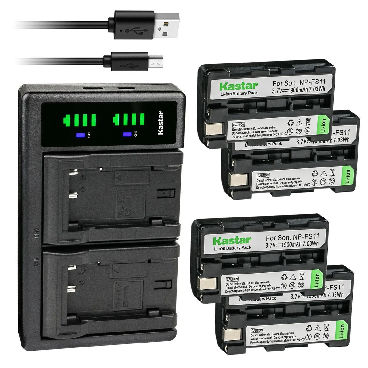 Kastar Kastar NP-FS11 4-Battery Pack &amp; LTD2 USB Charger — product photo