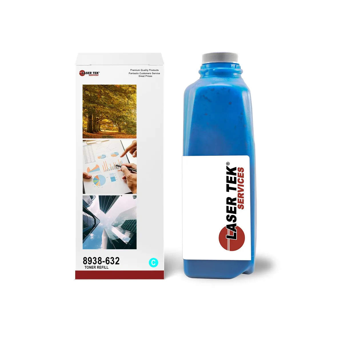 Laser Tek Services Laser Tek Services Cyan Toner Refill Kit 8938-632 for Konica Minolta 7450 7500 7550 — product photo