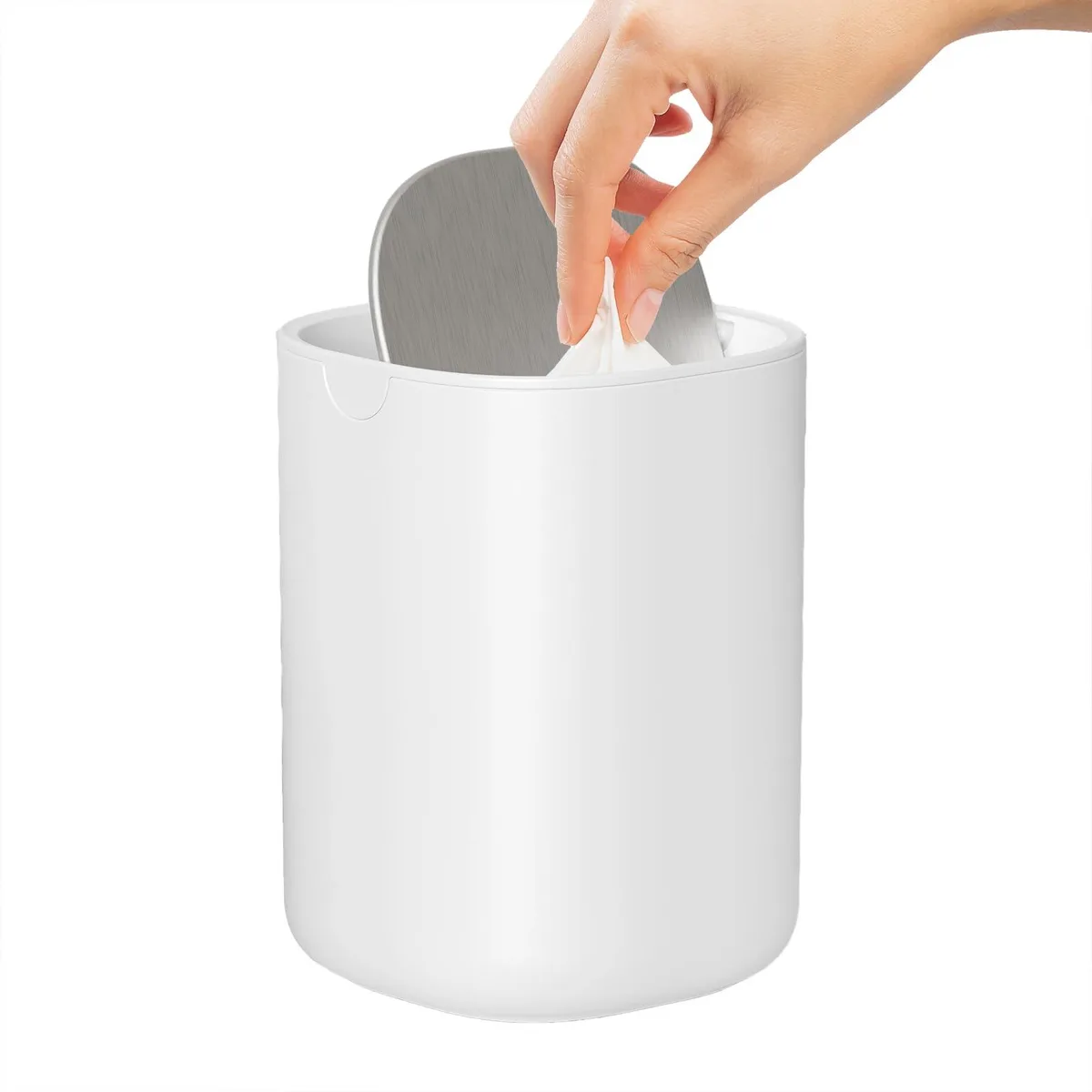  CEROELDA H9 Swing-Top Mini Trash Can 0.4 Gal 12-Pack White — product photo