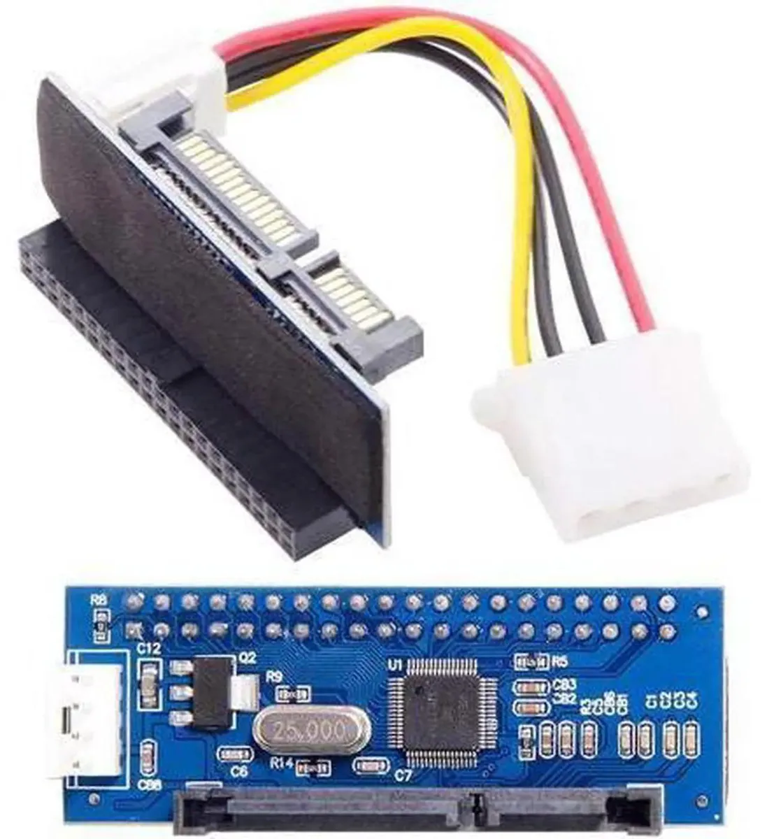 SMUGDESK SMUGDESK IDE/PATA 40Pin to SATA Female PCBA Converter Adapter 3.5" with 7Pin SATA Data Cable — product photo