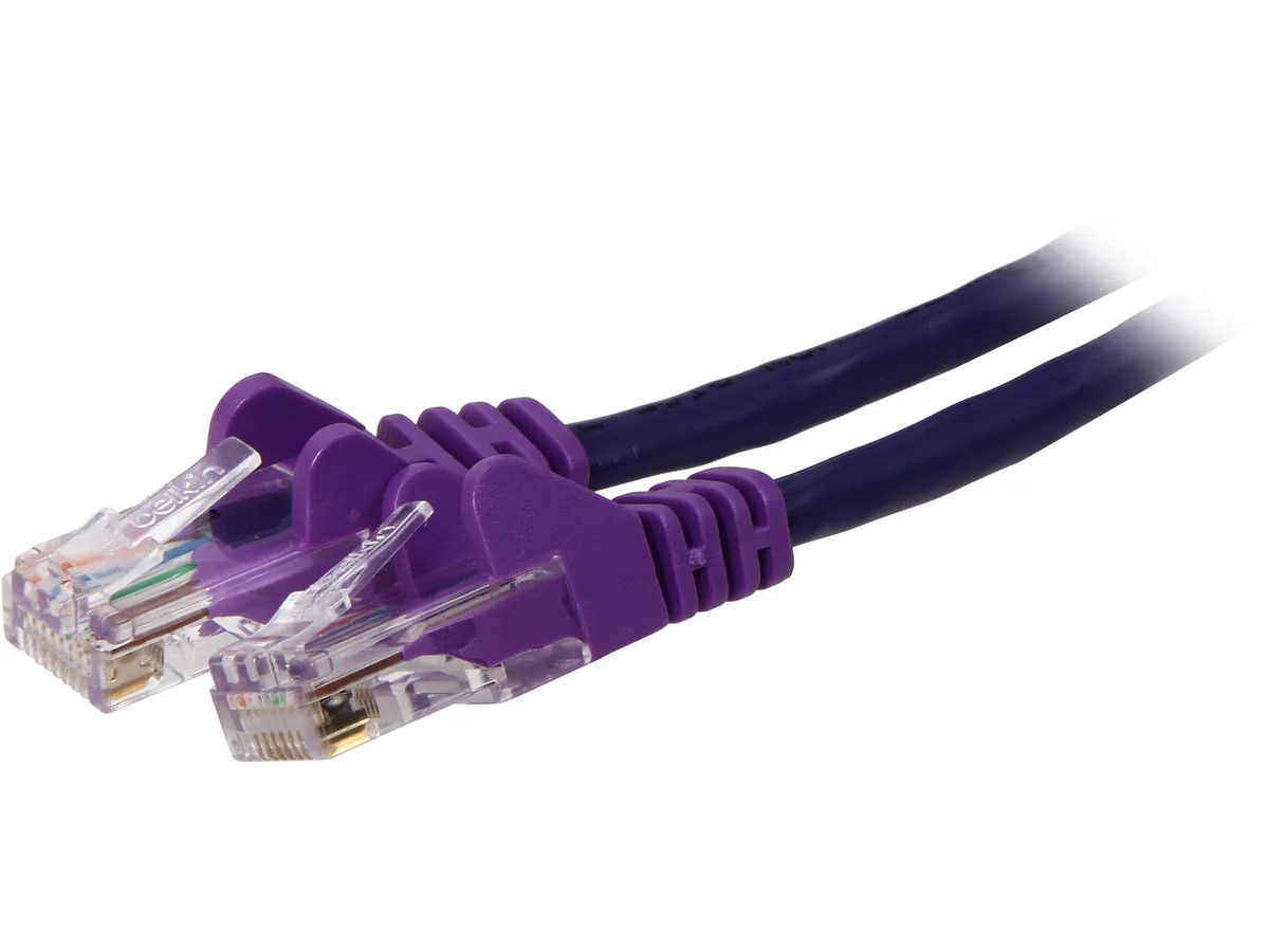 Belkin Belkin A3L791-10-PUR-S network ethernet cable Cat 5E 10 ft purple — product photo