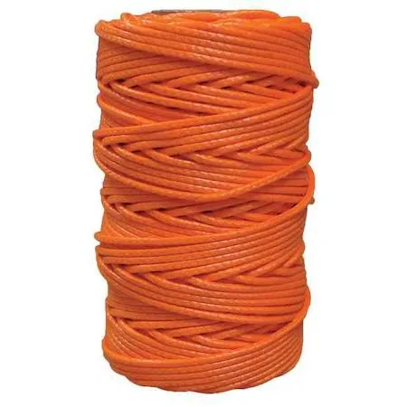 Bright orange braided throw line on spool, 2.2 mm diameter, 180 ft length
