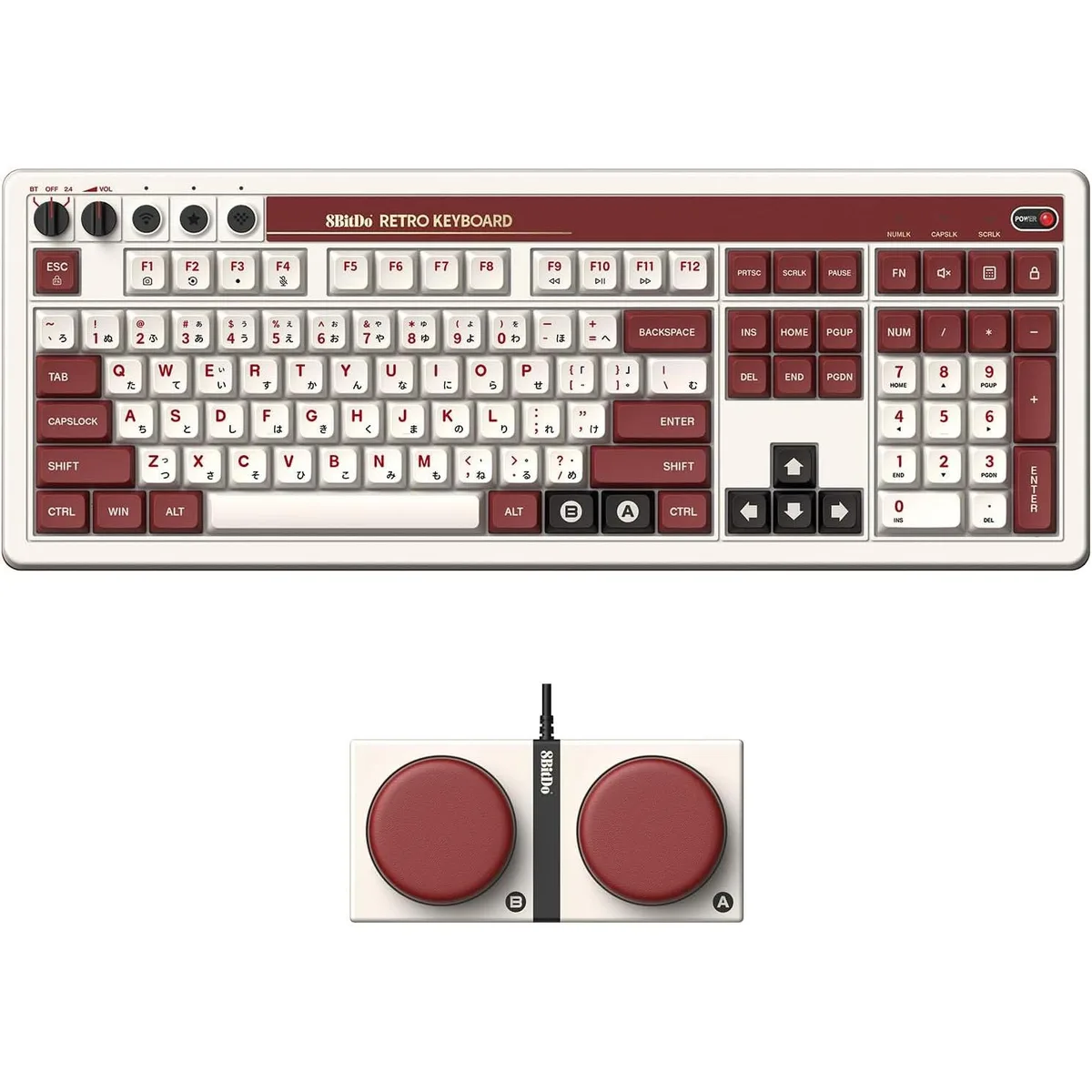 8bitdo 8BitDo Retro Wireless Mechanical Keyboard 108-Key Fami Edition — product photo