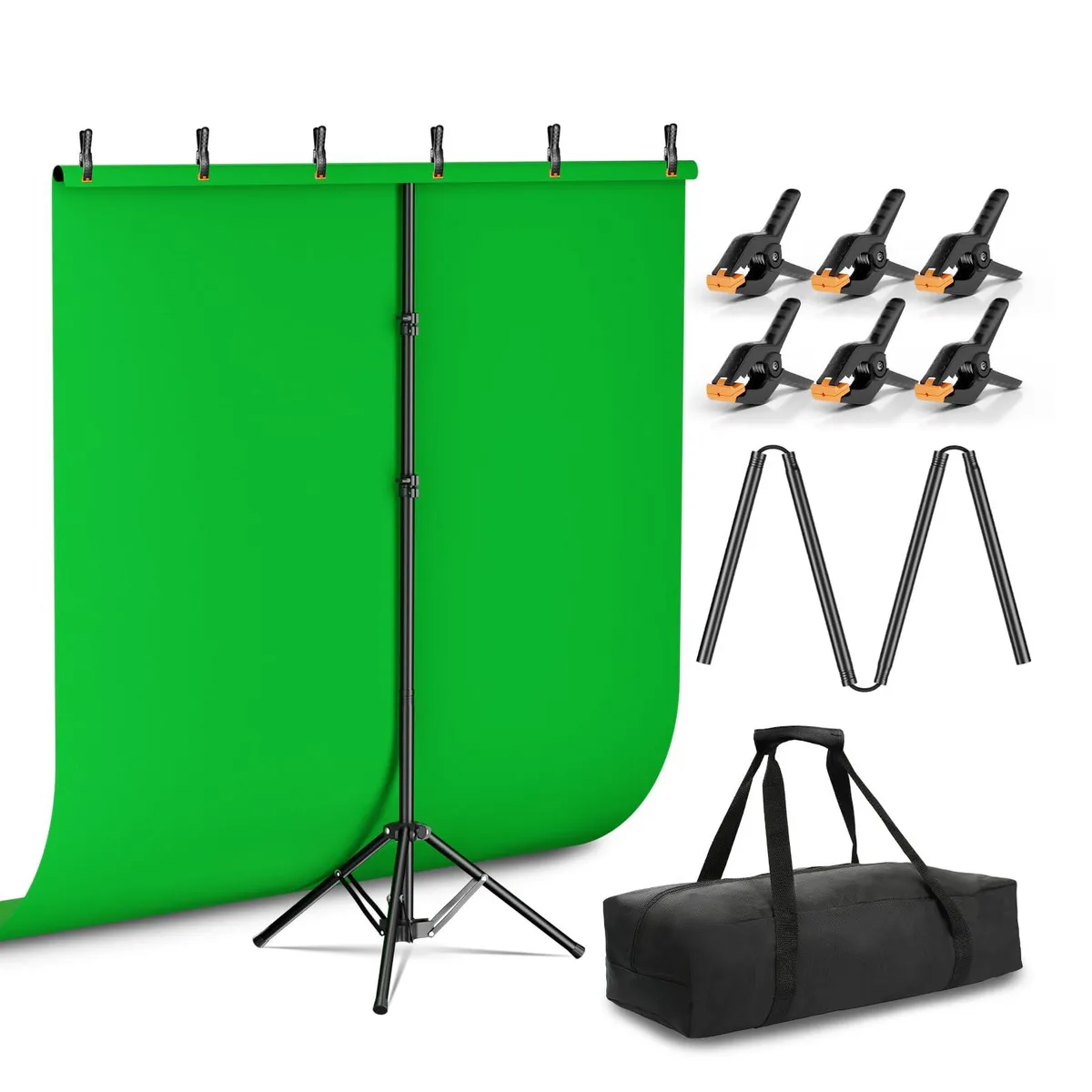  Neewer EM-TBS-GSBK-0507-G Green Screen Kit 5x7ft with Reverse Folding Stand — product photo