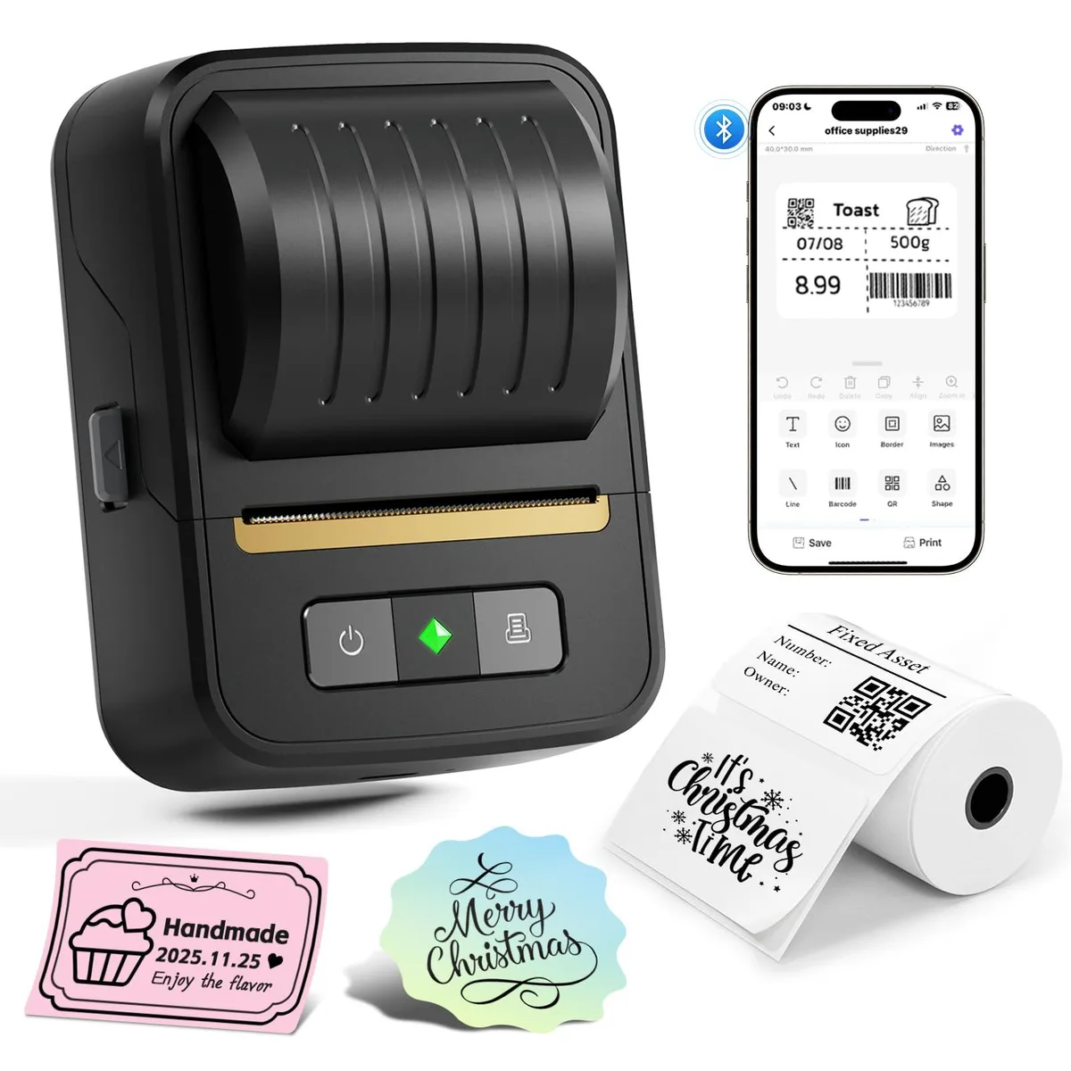 NADIIN N20 Bluetooth label printer 20mm-50mm labels 296g — product photo