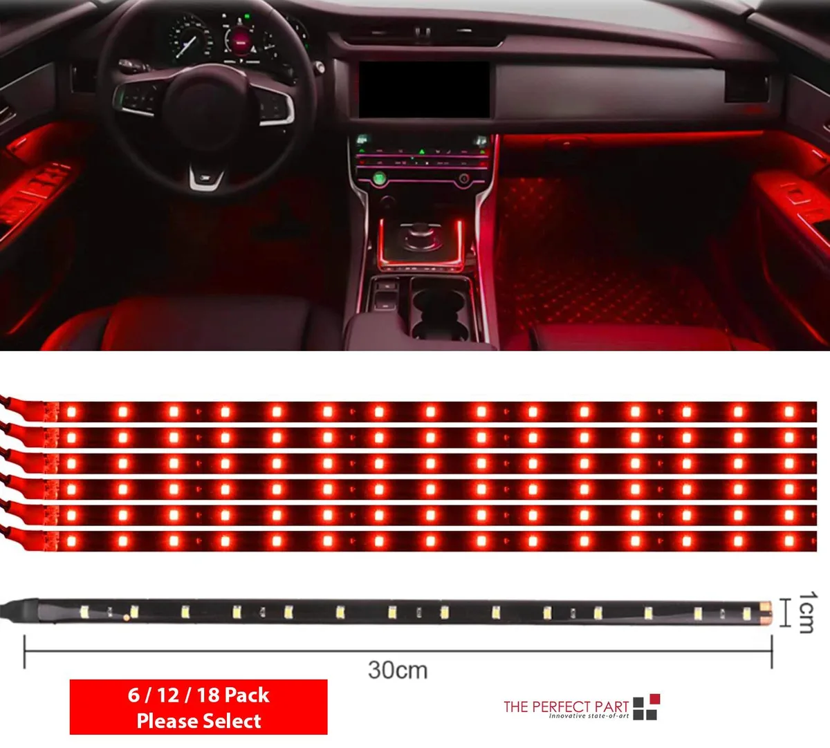 The Perfect Part The Perfect Part 12''/15 LED Strip Light Red 6/12/18 Pack — product photo