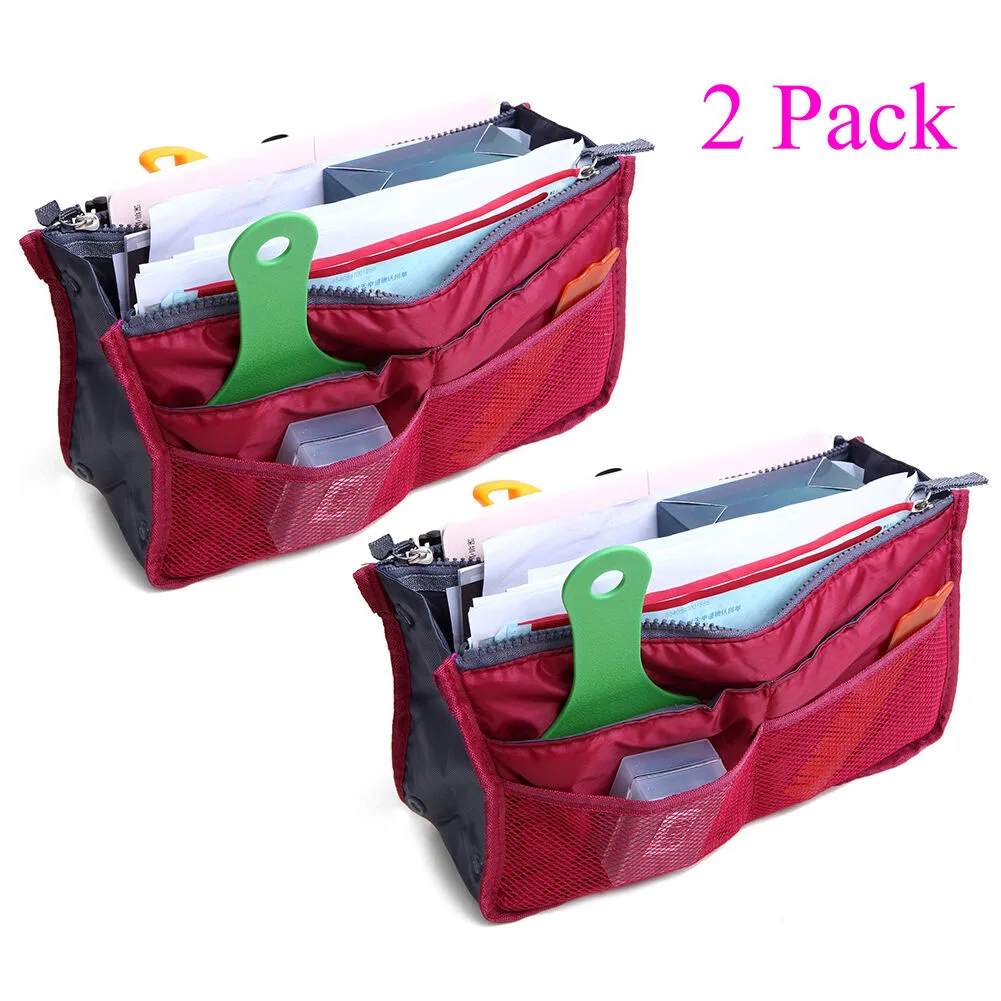 Magik Costumes Magik Costumes 2 Pack Travel Insert Organizer Burgundy Small 13 Compartments 11x6.5x3.5in — product photo