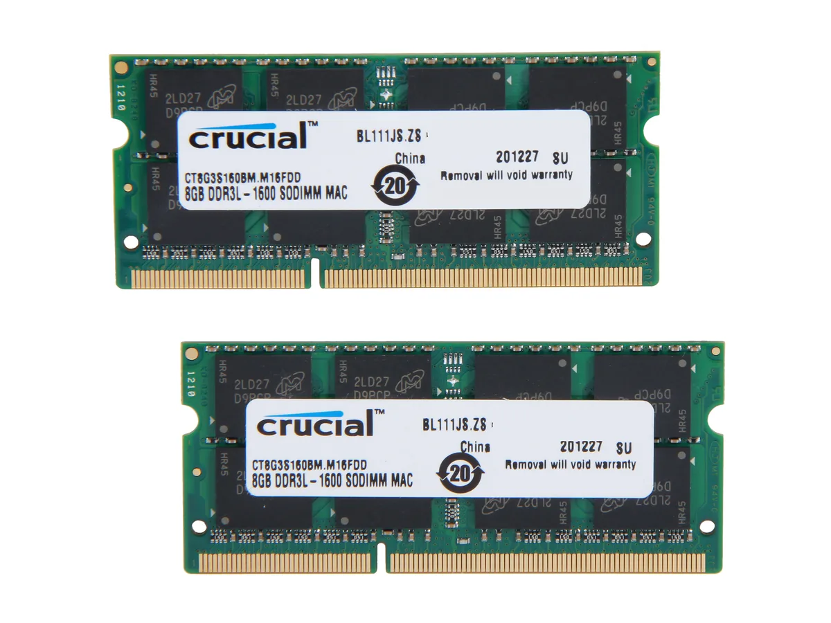 Crucial Crucial CT2K8G3S160BM 16GB (2 x 8GB) DDR3 1600 SO-DIMM memory upgrade — product photo