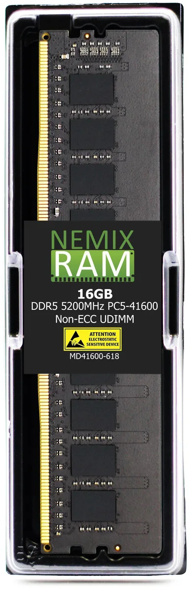 NEMIX RAM NEMIX RAM 16GB DDR5 5200 CL38 1.1V 288-pin UDIMM memory upgrade for ASRock Z790 Taichi — product photo