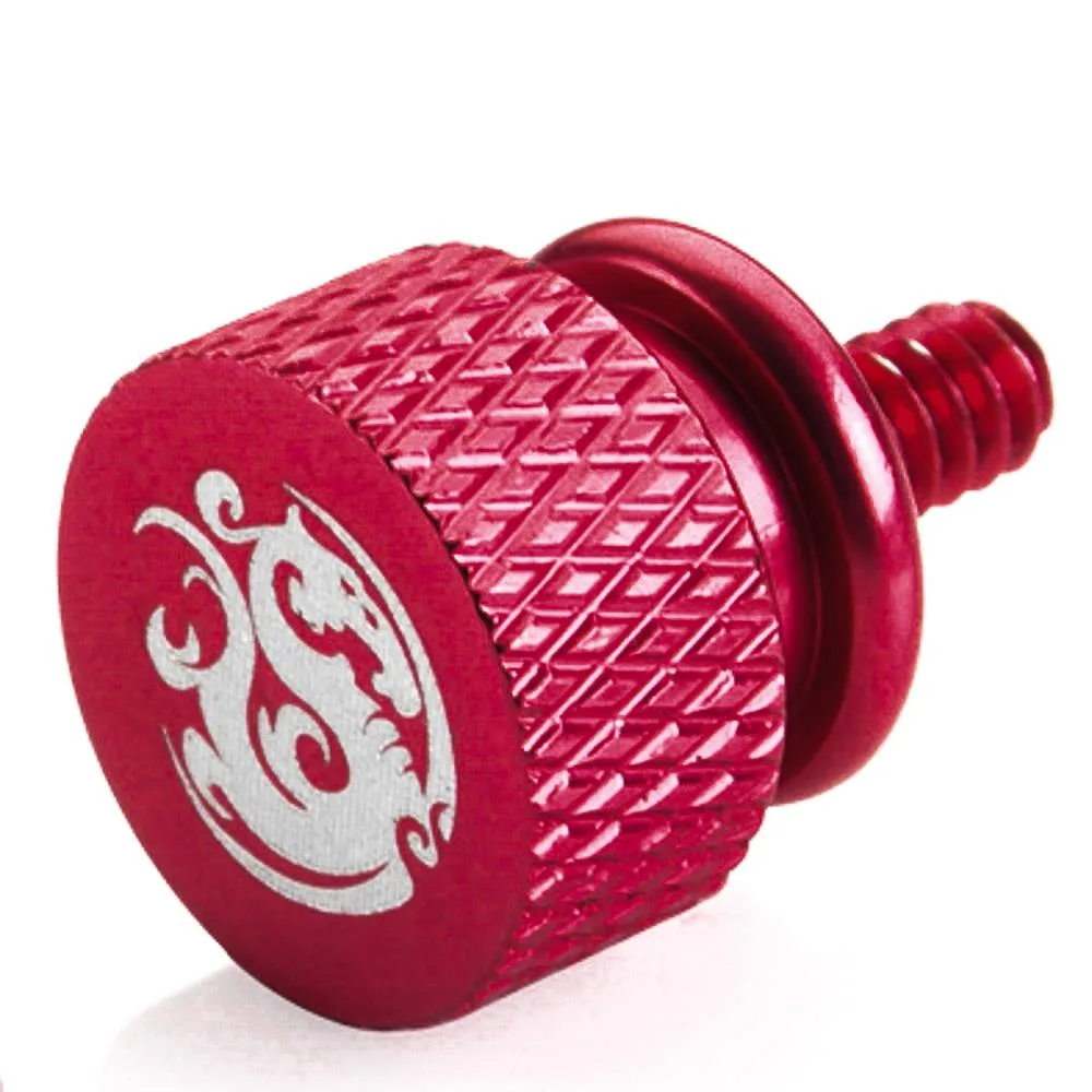 Aluminium thumbscrew with Bitspower logo, 6-32 thread, deep red finish