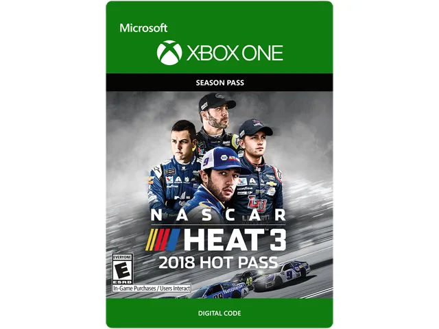 Microsoft Microsoft 7D4-00325 NASCAR Heat 3 2018 Hot Pass DLC downloadable game — product photo