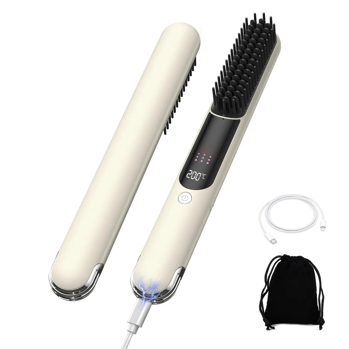  UKLISS Cordless Straightening Brush USB-C 40 min 120-200°C — product photo