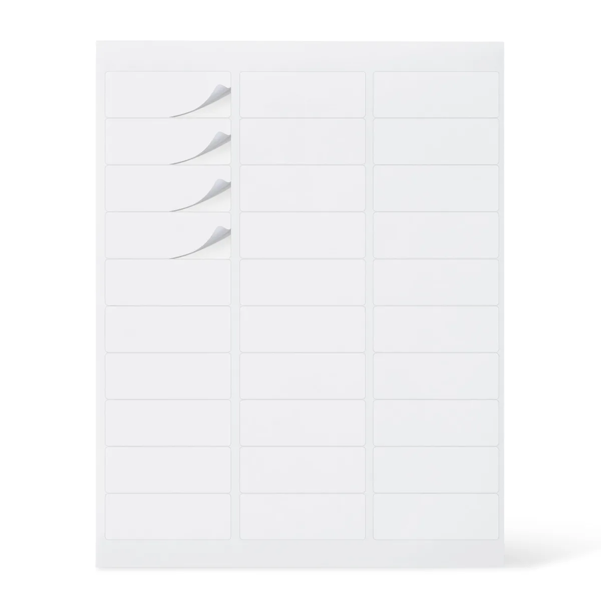 White rectangular address labels on letter-size sheets, 3000 count