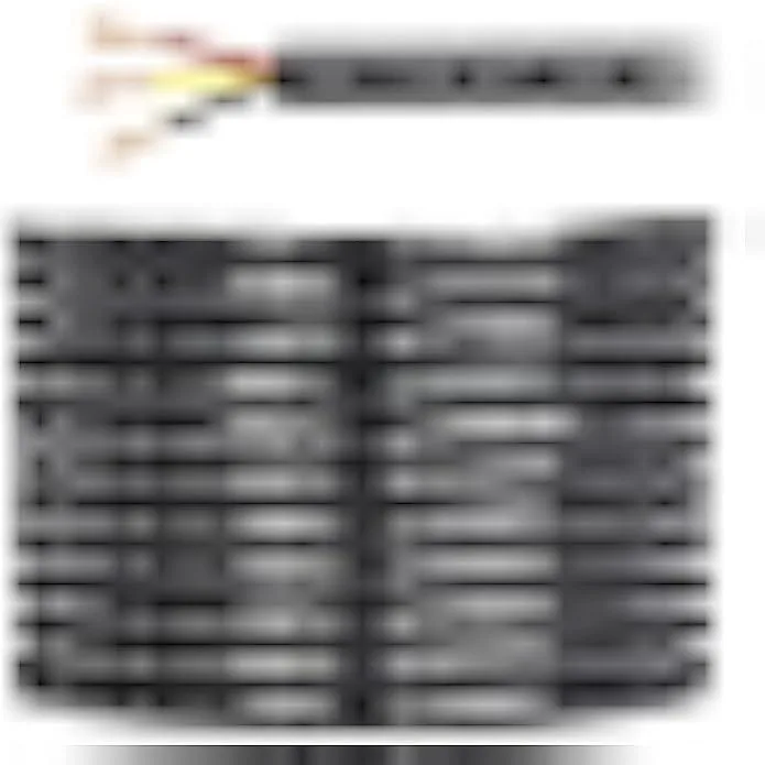 Three-conductor power cable on a spool, black PVC jacket, 32.8 ft length