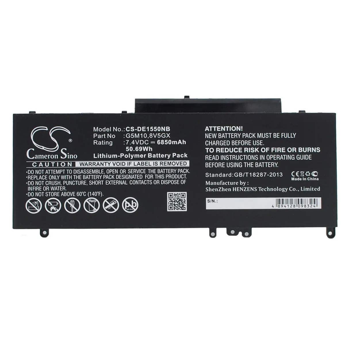 Cameron &amp; Co Cameron &amp; Co DS-CS-DE1550NB laptop battery 6.85 Ah 7.4 V Li-Polymer black — product photo