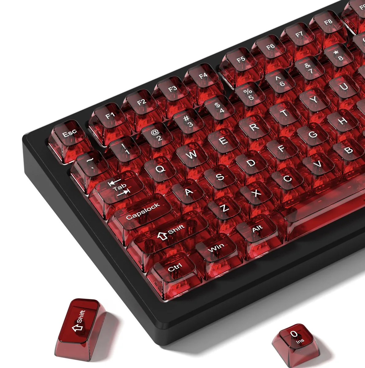 Womier Womier Dark Red Clear MDA Keycaps 115-Key 60 65 75 96 100% — product photo