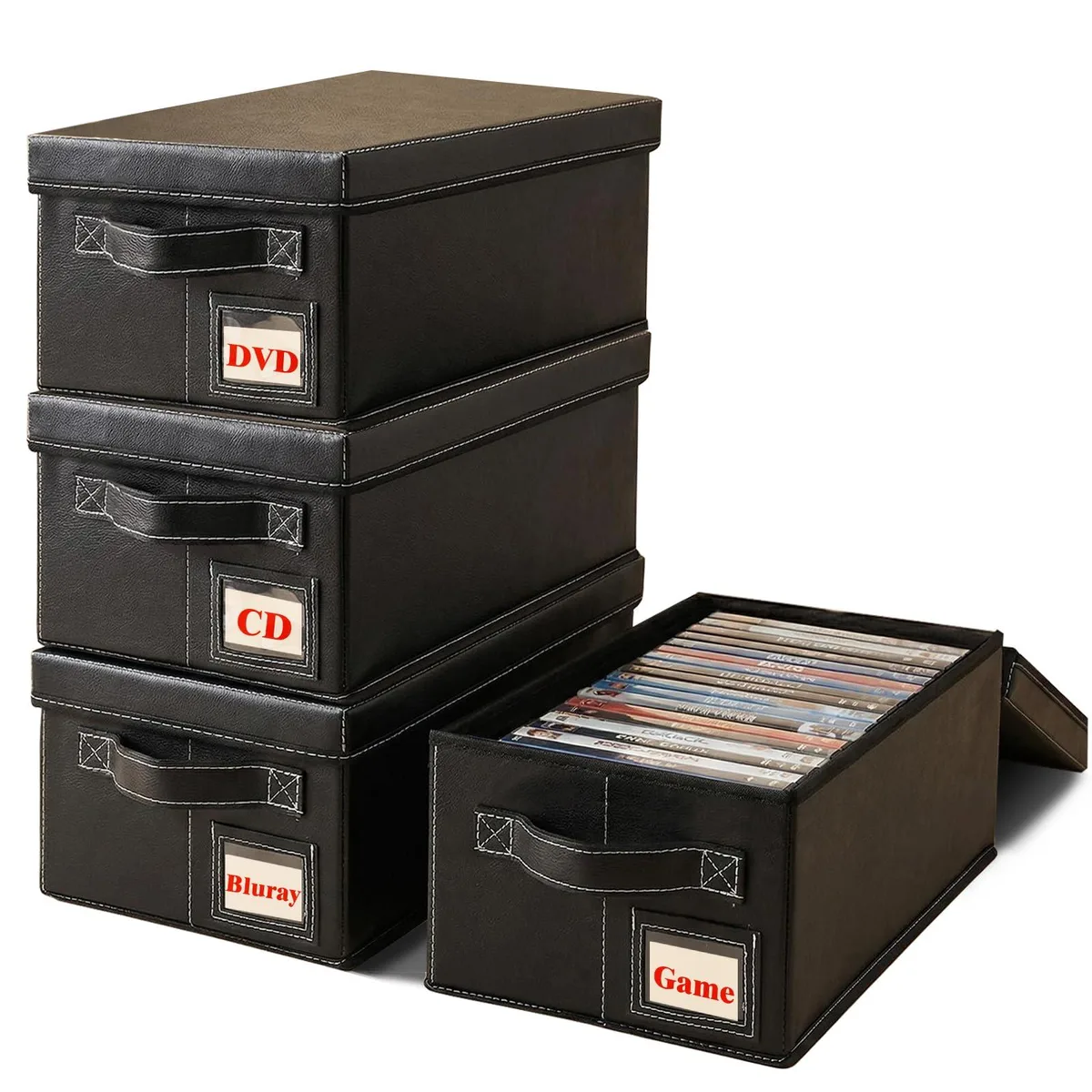  PUTNATRUE DVD-PU-Box-4P 4-Pack DVD Storage Boxes 104 Capacity — product photo