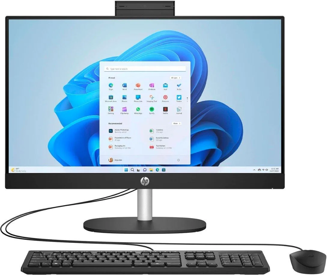 HP HP 24-cr0114 All-in-One desktop PC 23.8" AMD Ryzen 3 7320U 8GB LPDDR5 512GB NVMe Jet Black — product photo