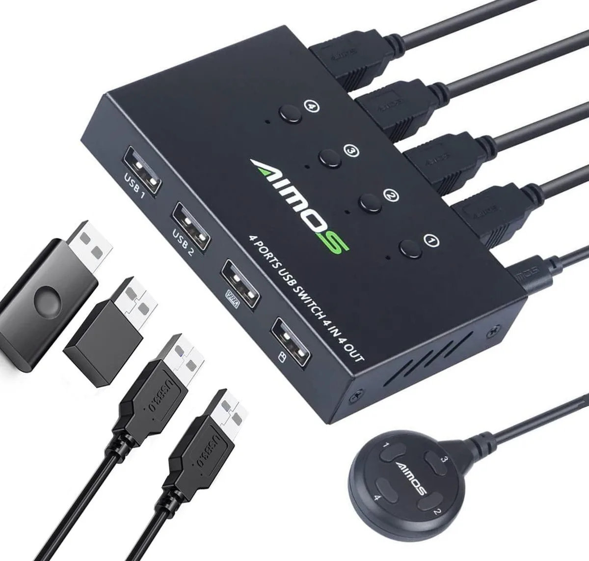 suranus suranus 4-Port USB 2.0 KVM Switch with 4 Cables — product photo