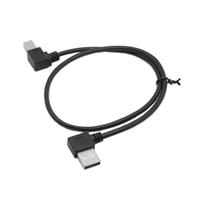 SHENZHEN CHENYANG DIGITAL TECH. CO,. LTD SHENZHEN CHENYANG DIGITAL TECH. CO,. LTD USB 2.0 A Male to B Male 90° Braided Cable 50cm 100cm — product photo