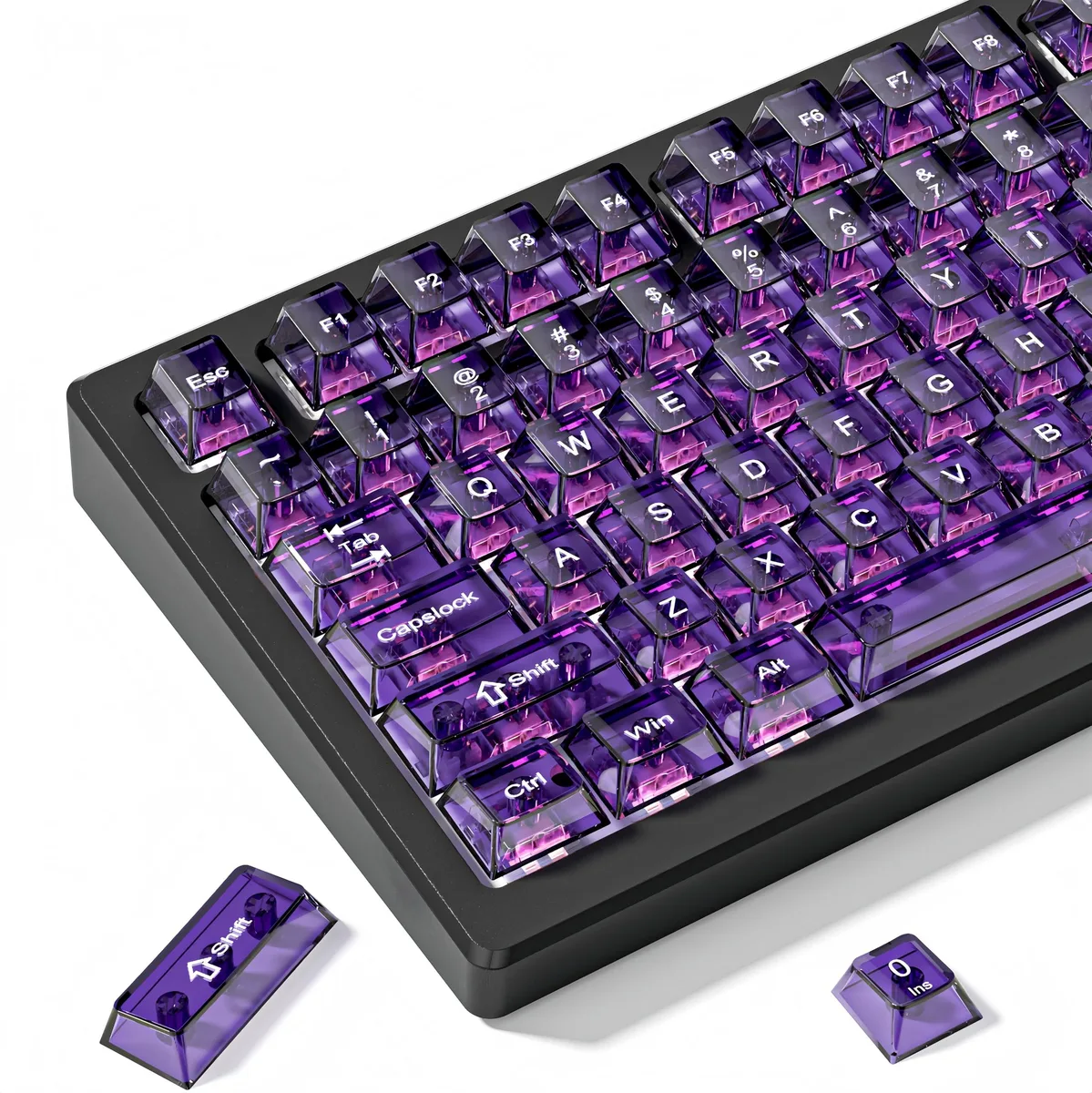 Womier Womier Purple Clear Keycaps 115-Key Cherry Profile 60 65 75 96 100% — product photo
