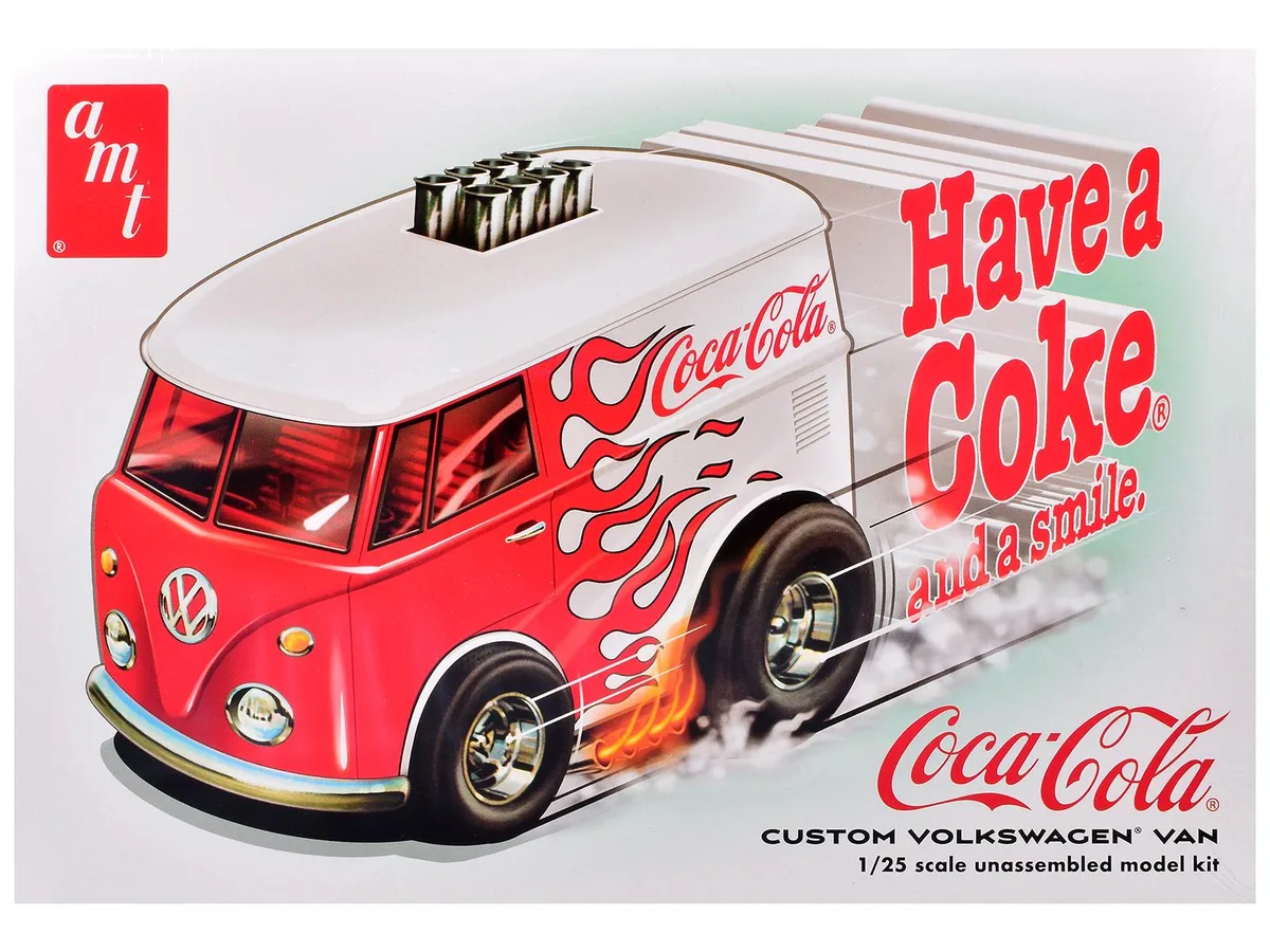 AMT AMT AMT1518 1/25 Scale Volkswagen Van Show Rod Coca-Cola Model Kit 102 Parts — product photo