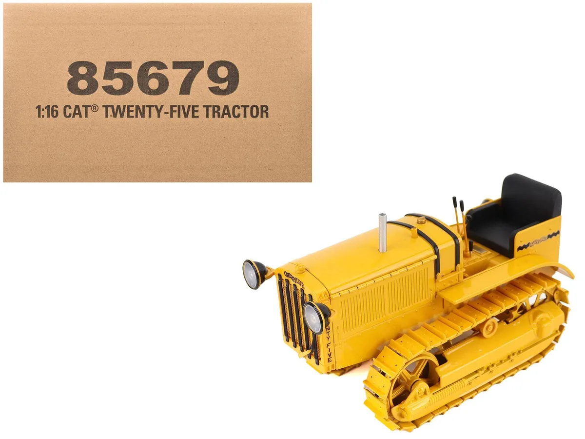 DieCast Masters DieCast Masters CAT Caterpillar Twenty Five Tractor Yellow Vintage Series 1/16 hobby collectible — product photo