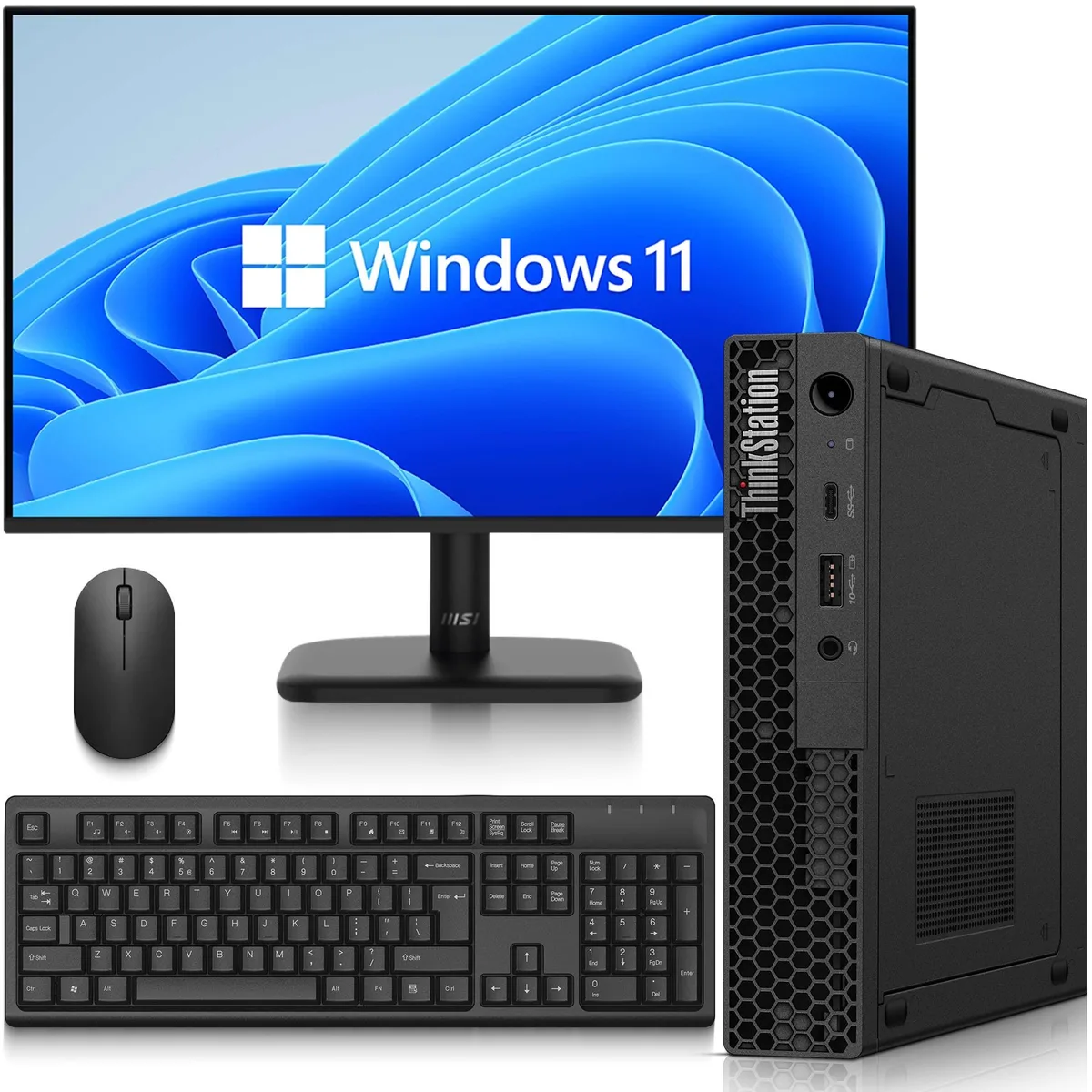 Lenovo Lenovo ThinkStation P340 Tiny, i5-10500T, 16GB DDR4, 256GB SSD, 24" Monitor, Quadro P620 — product photo