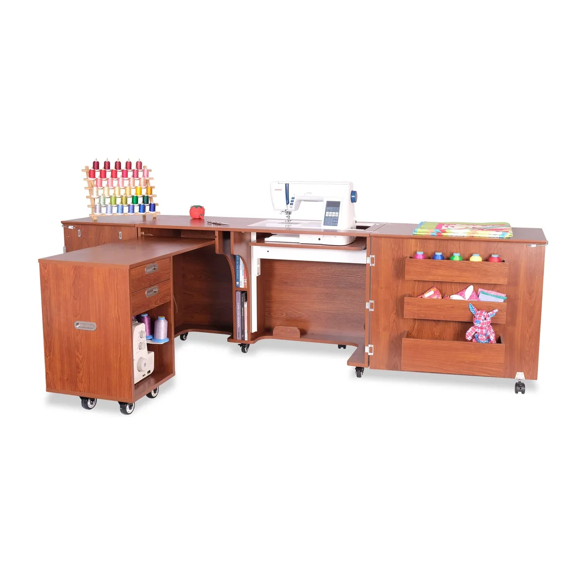 Arrow Group Arrow Group Aussie Sewing Cabinet with Hydraulic Lift, Teak Finish — product photo