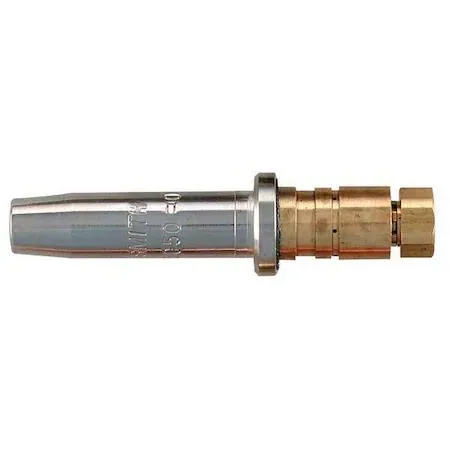Small brass cutting tip with two-piece design, size 2 marking