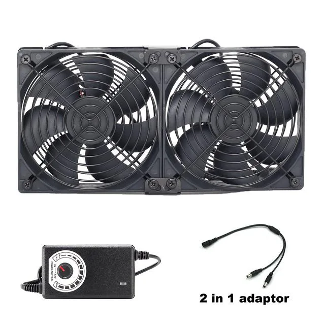 SXDOOL SXDOOL SXD12025 2IN1 2-Fan DC Cooling Kit 120x120x25mm mining hardware — product photo