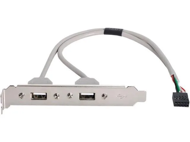 Manw USB 2.0 bracket cable with two Type A ports and 9-pin header