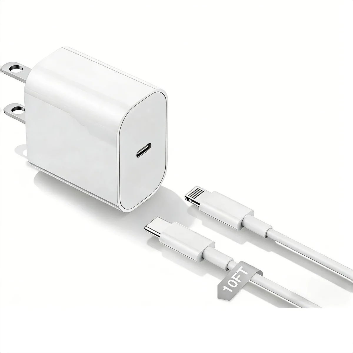 No Sew No Sew 10ft USB-C to Lightning Cable and PD 2.0 Wall Charger — product photo