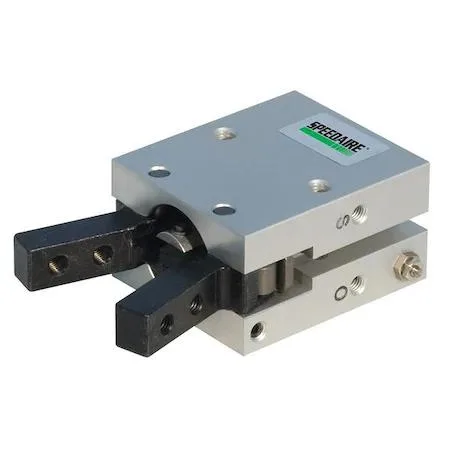 Compact anodised aluminium air gripper with stainless steel fingers, 62.5 mm long