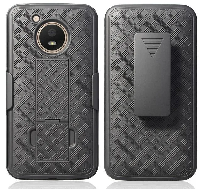 Nakedcellphone Nakedcellphone Kickstand Case + Holster Combo for Motorola Moto E4 Black 13-position clip — product photo