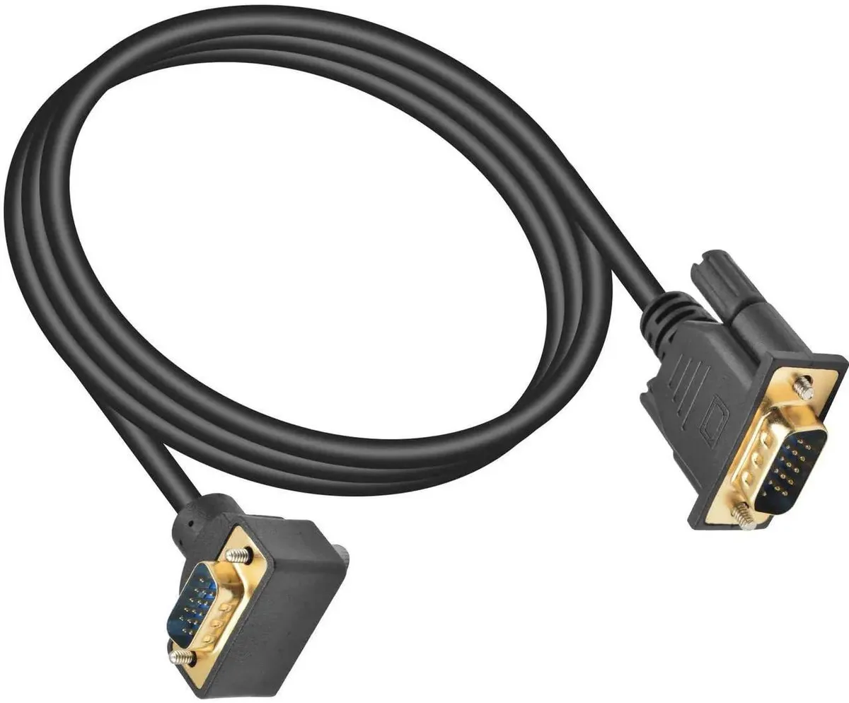 SMUGDESK SMUGDESK 5ft 90 Degree DownAngle VGA Male to Male Cable 15Pin 1080P — product photo