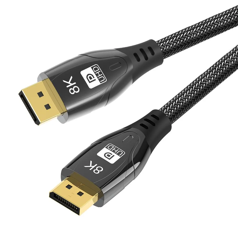 HANNORD HANNORD DisplayPort 1.4 Cable 6.6 ft 8K@60Hz 4K@144Hz 32.4Gbps Black — product photo