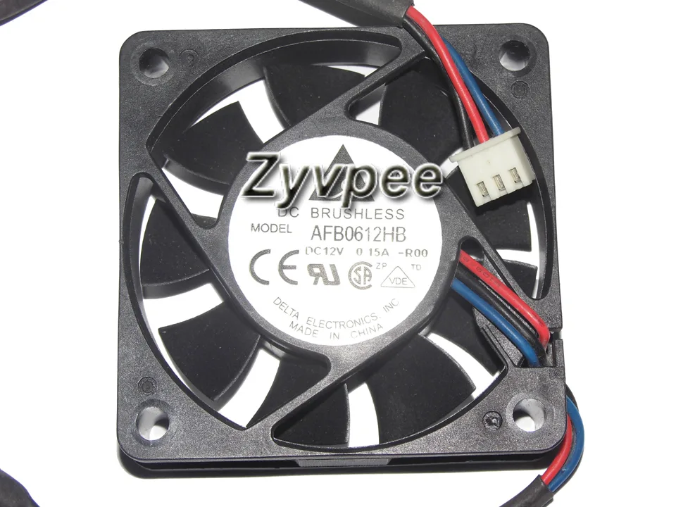 Zyvpee Zyvpee AFB0612HB 60×60×15 mm 12 V 0.15 A 3-wire 2 Ball case fan — product photo