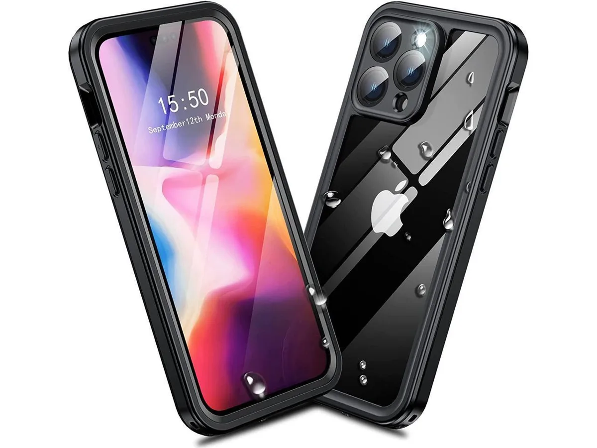 Clear waterproof case for iPhone 14 Pro Max 6.7 inch with built-in screen protector and lanyard