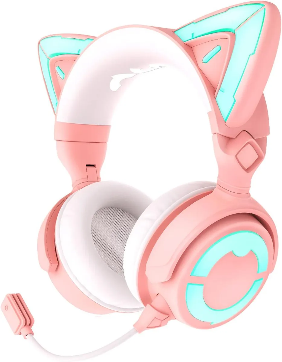 YOWU YOWU RGB Cat Ear Headphone 4 headset Pink — product photo