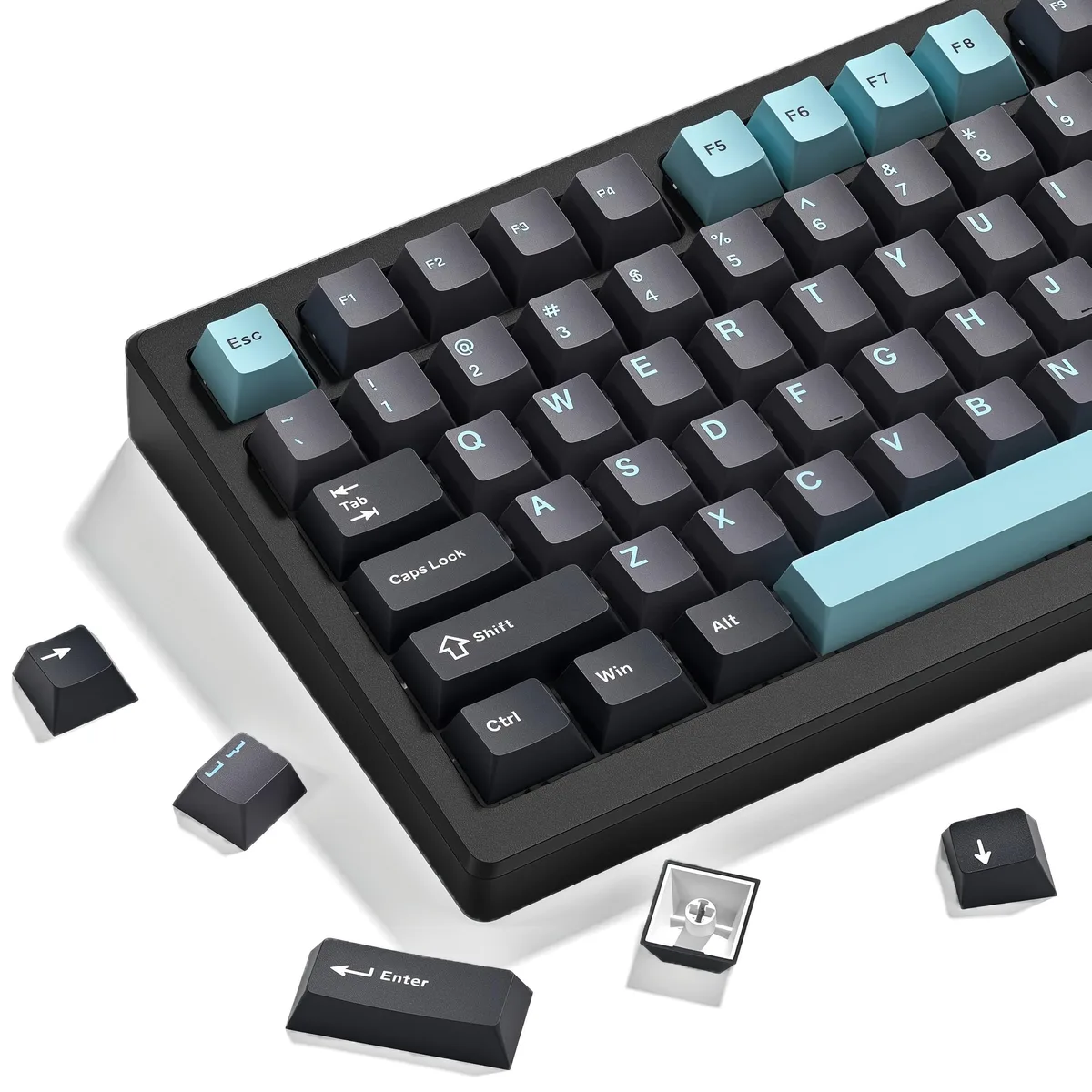 Womier Womier PBT Keycaps Grey/Dark Blue 138 Keys ISA Profile — product photo