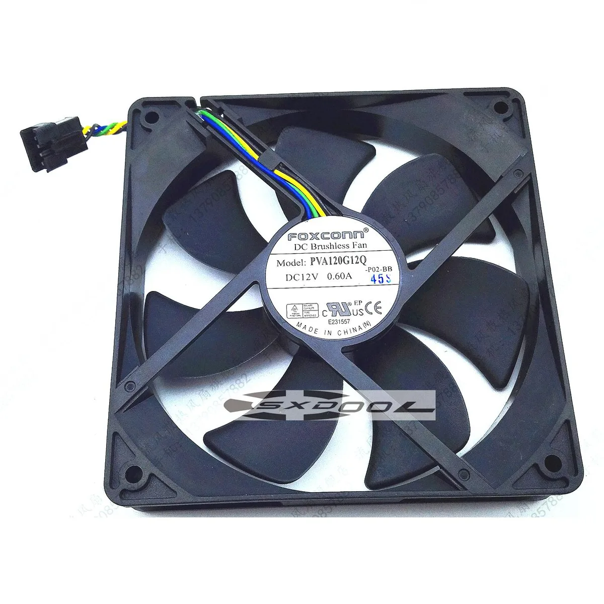 SXDOOL SXDOOL PVA120G12Q 12V .60A 120mm 12025 4-wire projector accessory — product photo