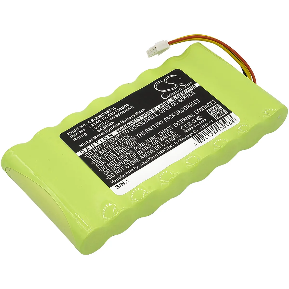 Cameron &amp; Co Cameron &amp; Co DS-CS-AMC833SL GPS Battery 9.6V 3.6Ah Green — product photo