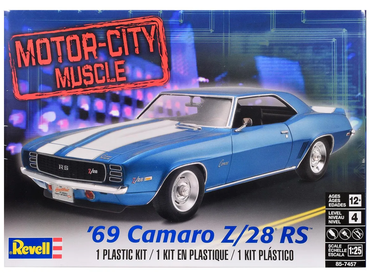 Revell Revell 1969 Chevrolet Camaro Z/28 RS "Motor-City Muscle" 1/25 Scale Model Kit — product photo