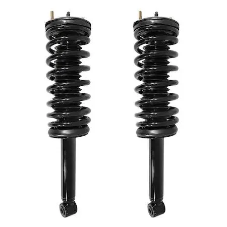 Unity rear strut assembly kit, two pre-assembled units, silver metal finish