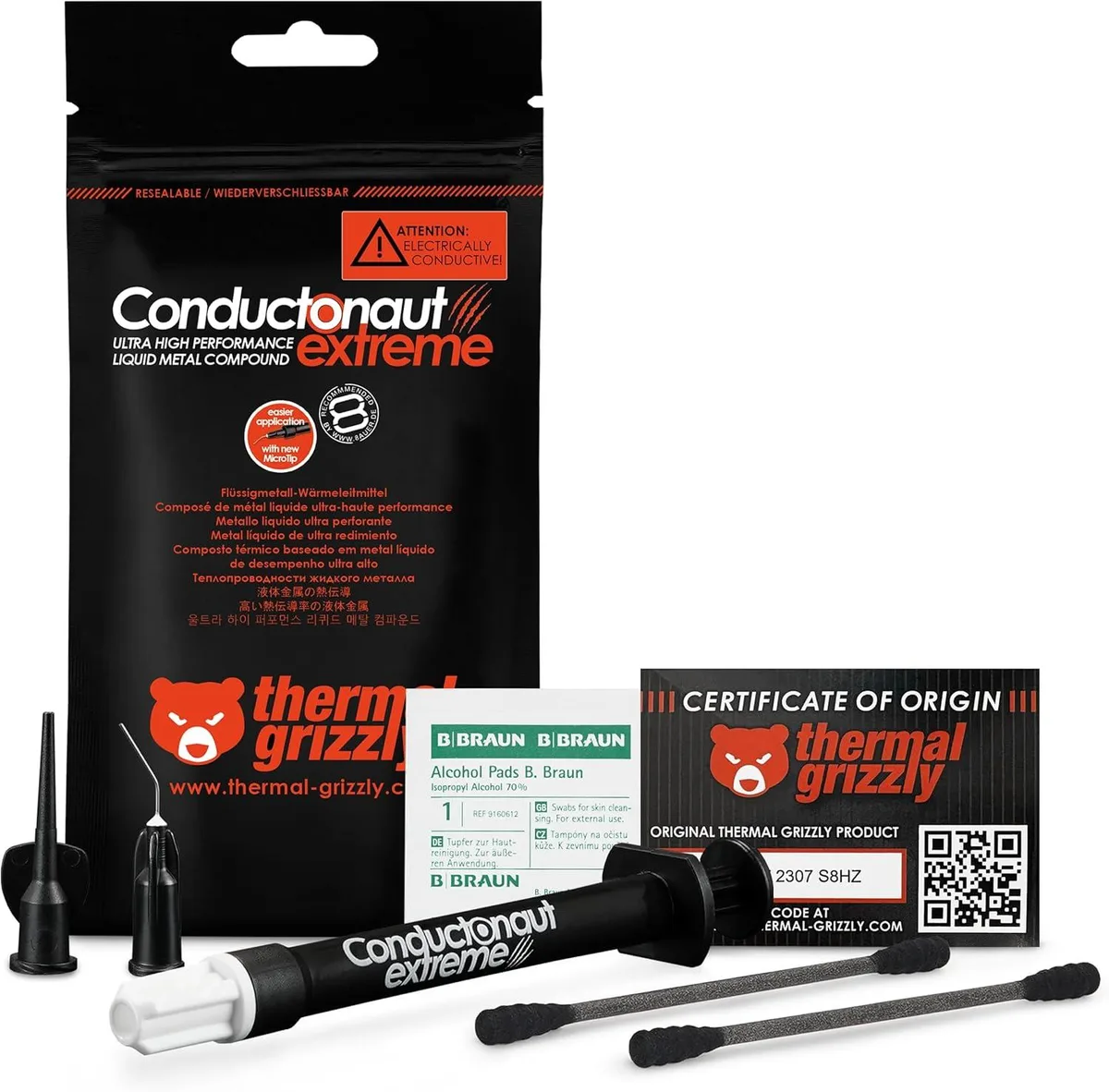 Thermal Grizzly Thermal Grizzly Conductonaut Extreme 1g liquid metal thermal paste — product photo